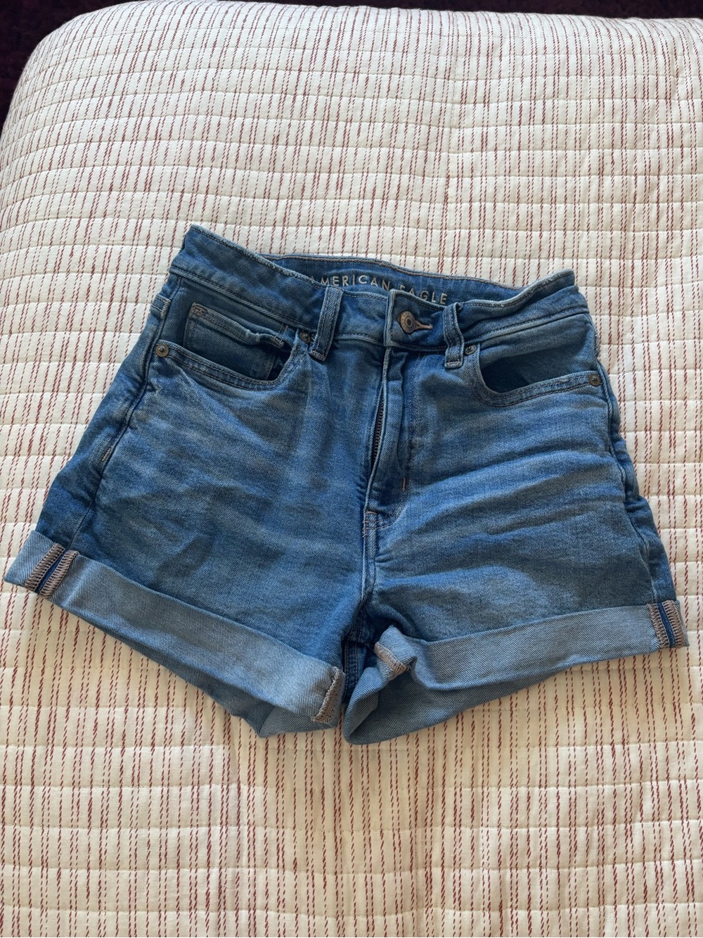 American Eagle Outfitters Light Blue Rolled Cuff Jean Shorts